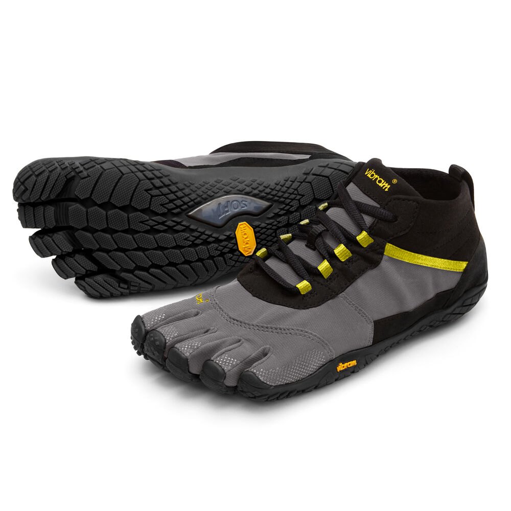 Vibram Five Fingers Mens Barefoot Shoes - Black/Grey - V-Trek - 23549-LXRA